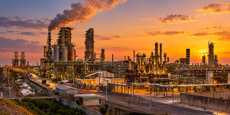 Industria petroquímica y planta de proceso